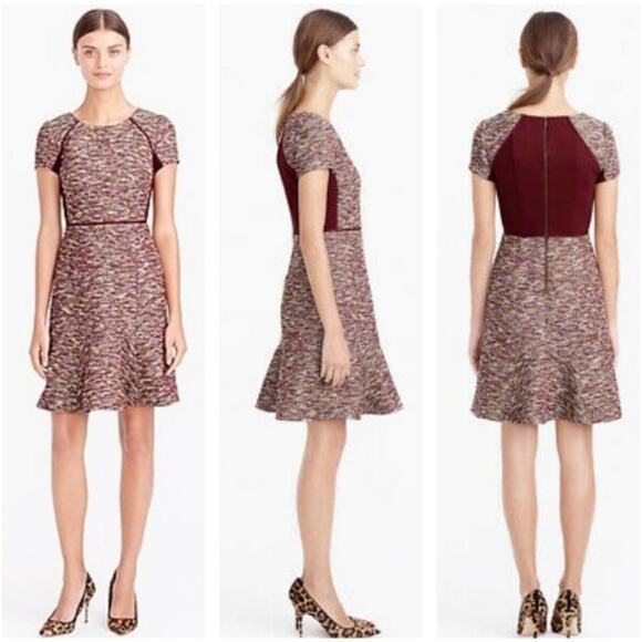 J. Crew Tweed Fit & Flare Short sleeve Dress - Picture 1 of 11
